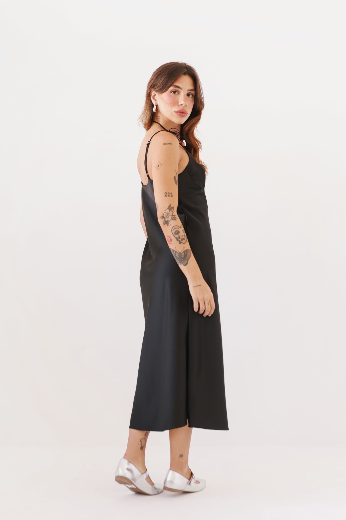 Vestido Florença Cetim Preto