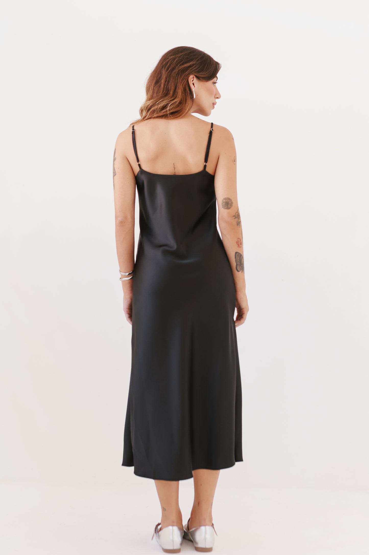 Vestido Florença Cetim Preto