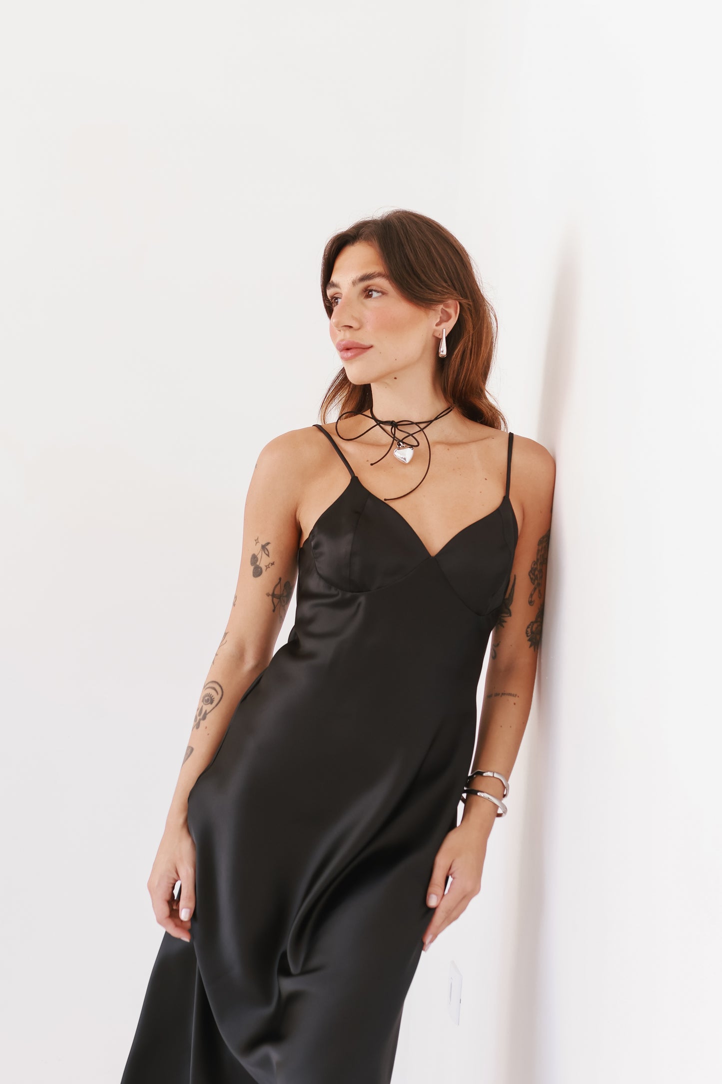 Vestido Florença Cetim Preto