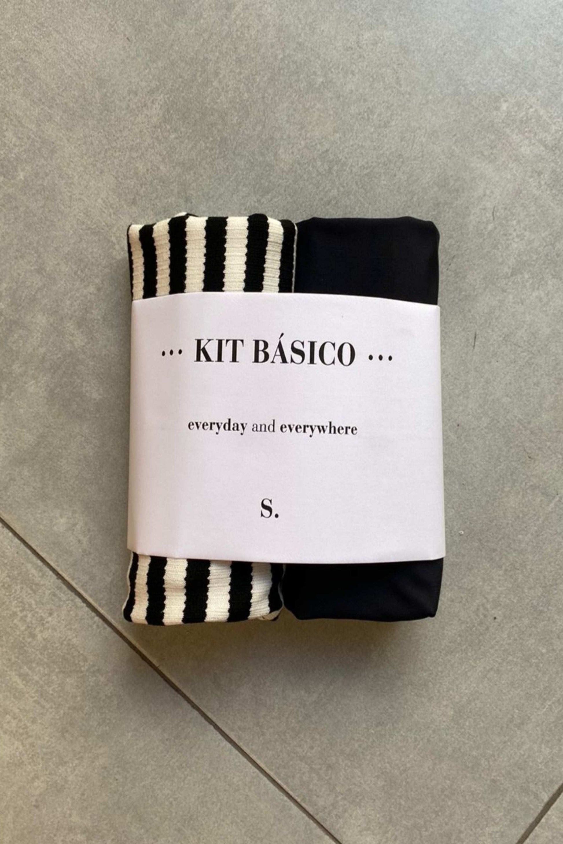 Kit Top Creta Preto e Top Dália Listrado