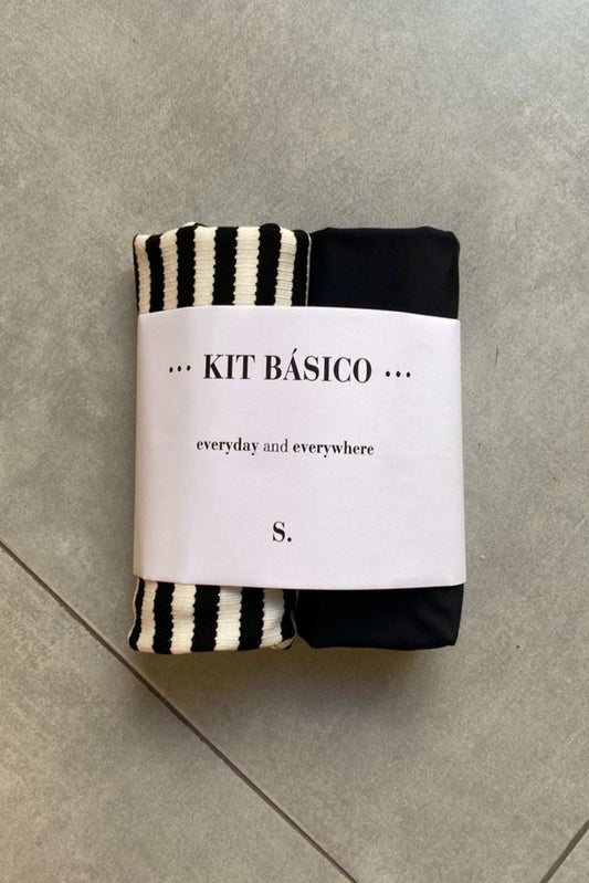 Kit Top Creta Preto e Top Dália Listrado