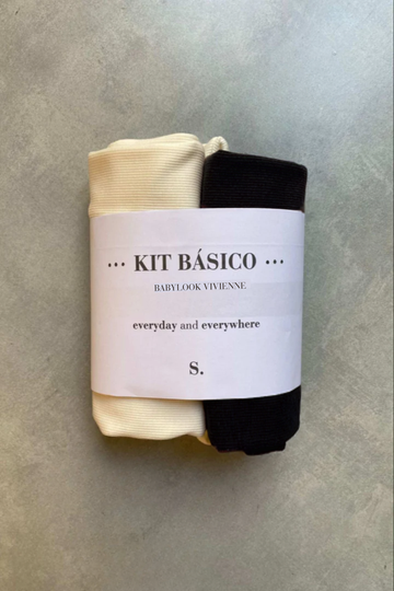 Kit Babylook Vivienne Canelado Algodão