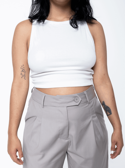 Cropped Canelado Brooklin Branco