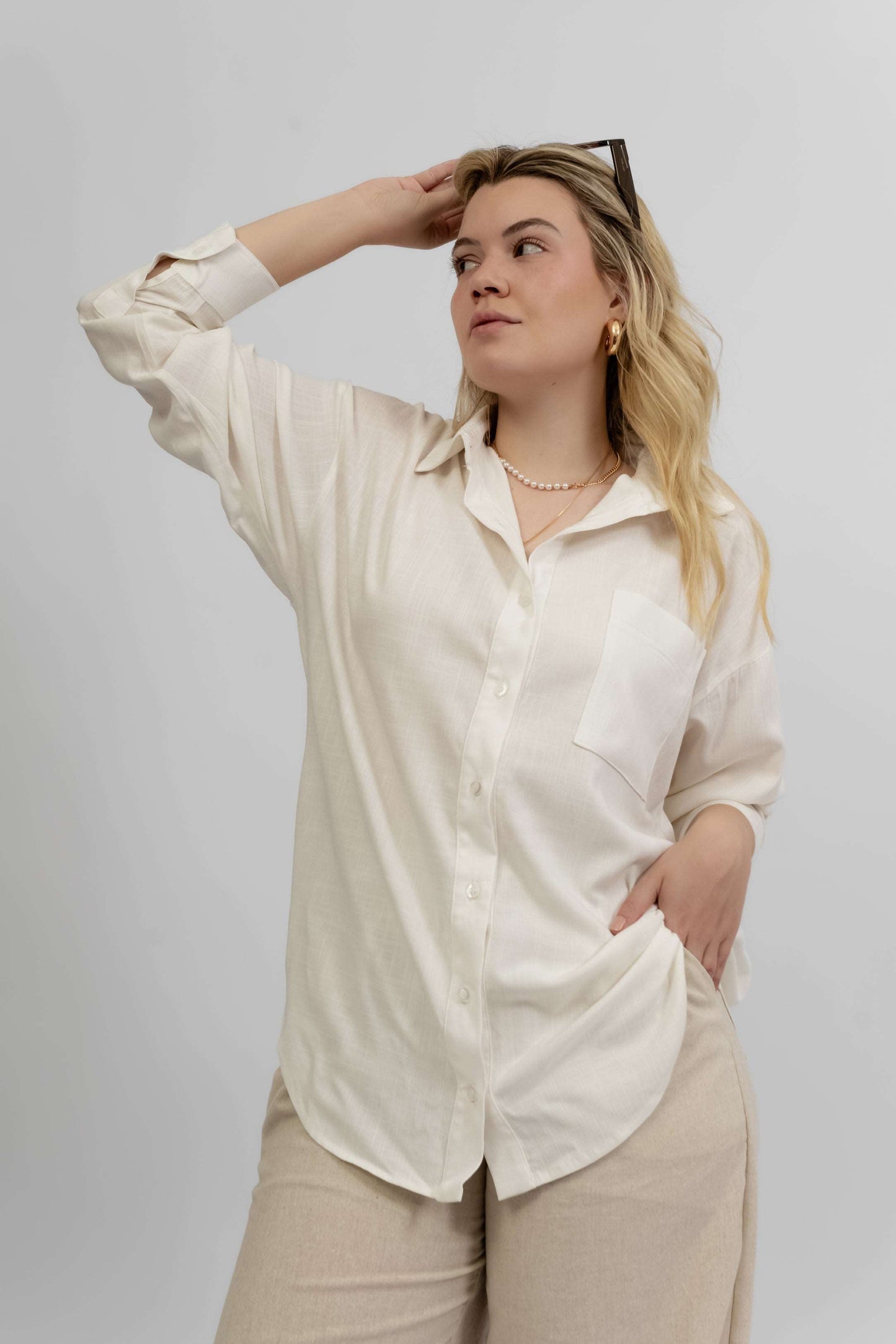 Camisa Ayla Oversized Off-White