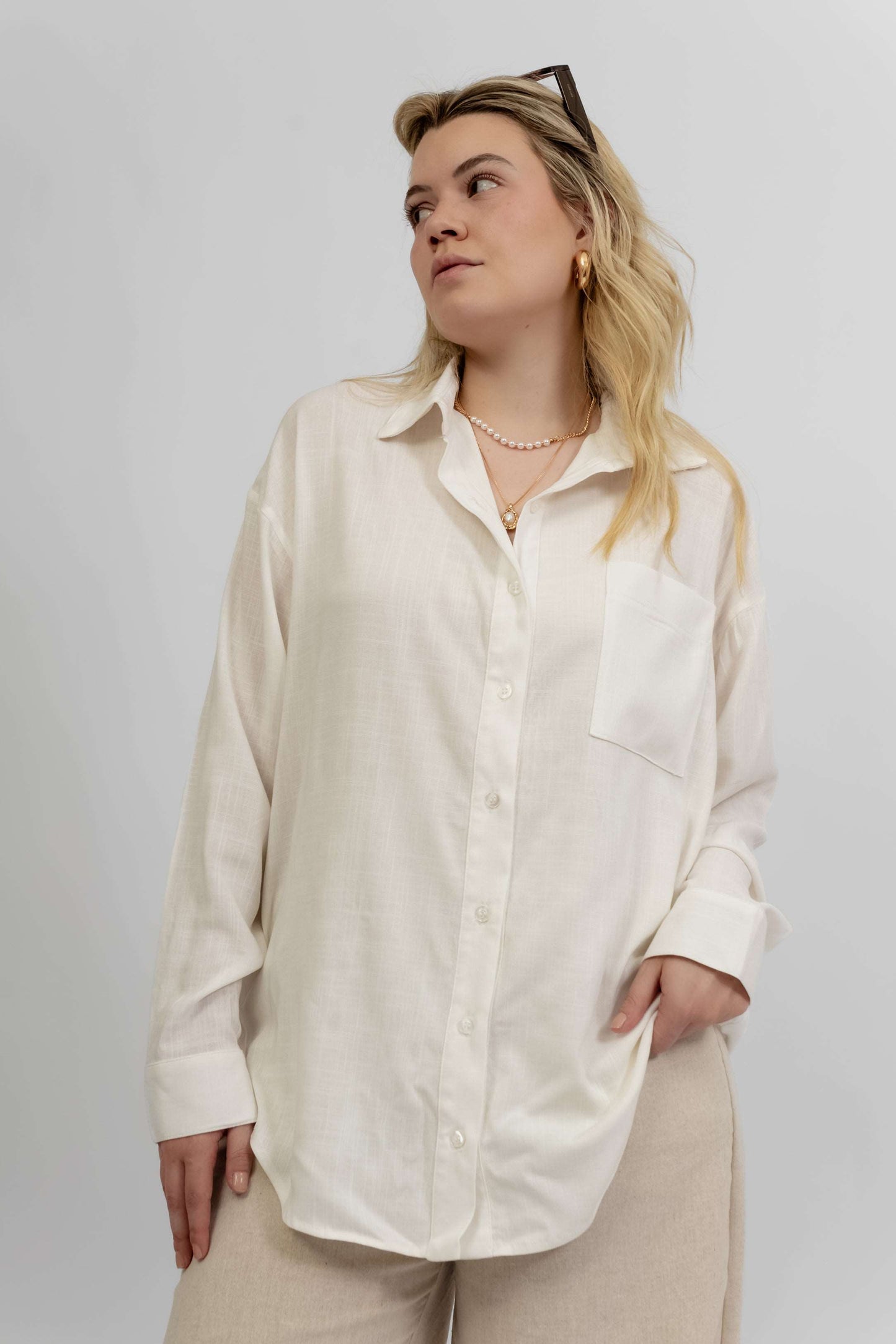 Camisa Ayla Oversized Off-White