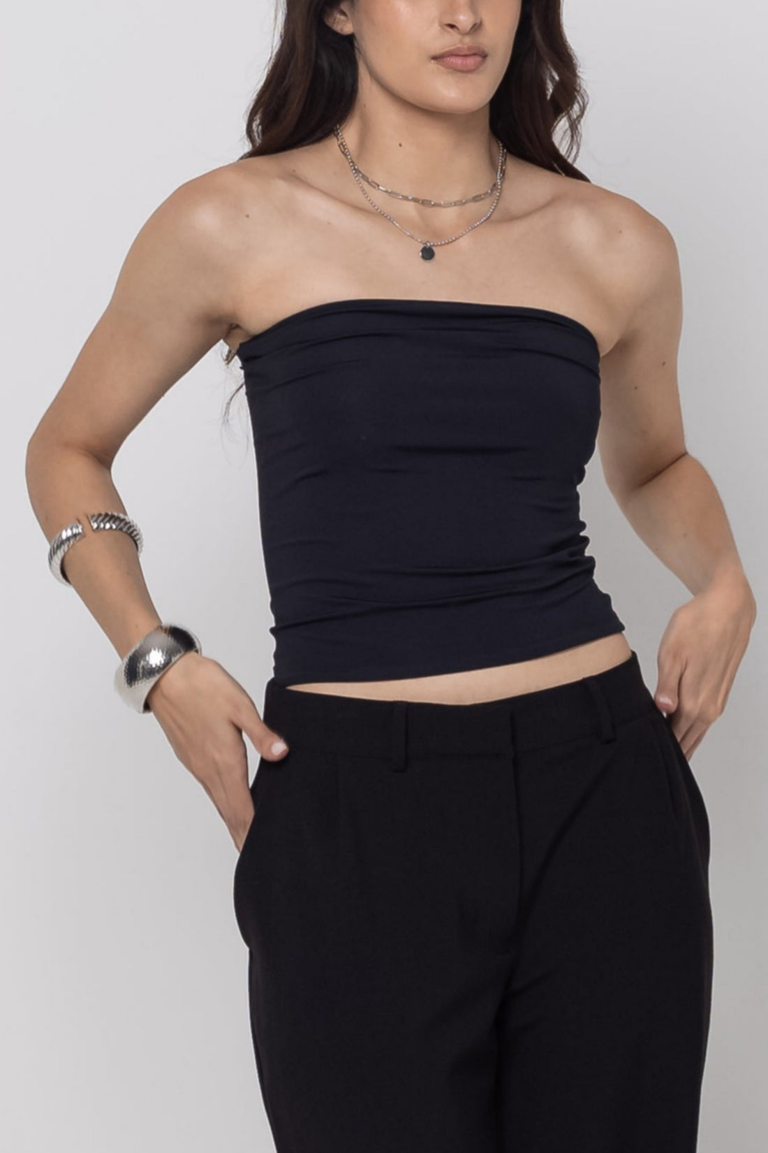 Kit Top Creta Preto e Top Dália Listrado