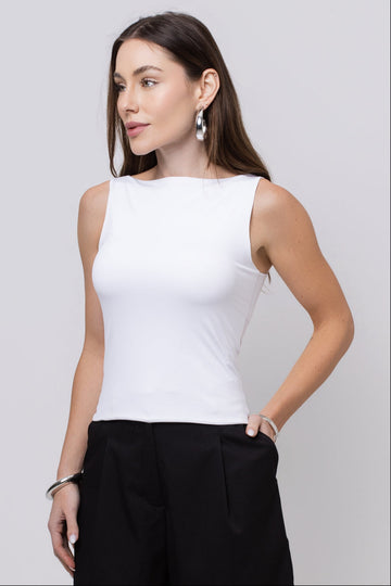 Blusa Bianca Gola Canoa