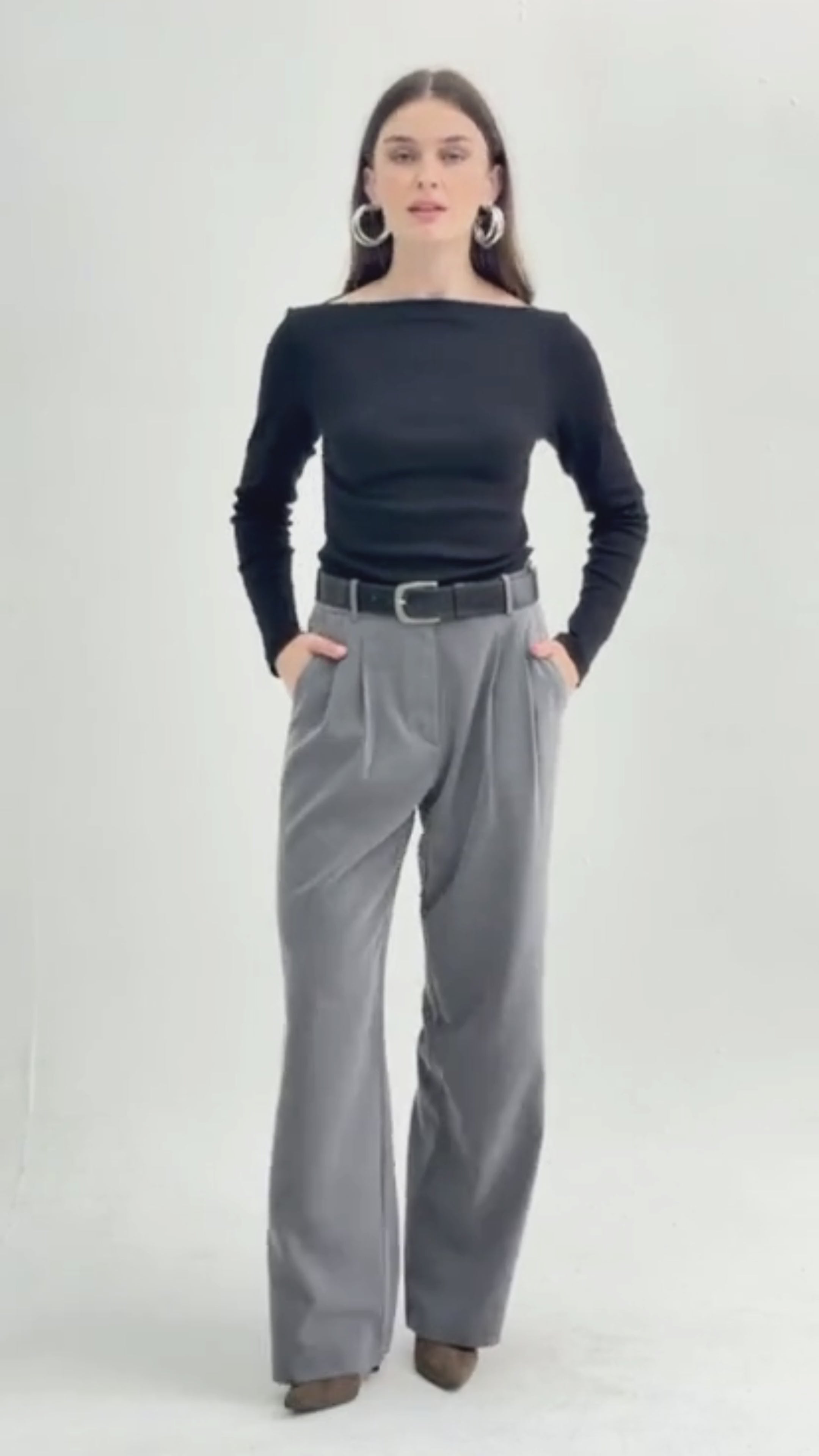 Calça Alfaiataria Sierra Chevron (Cintura alta)